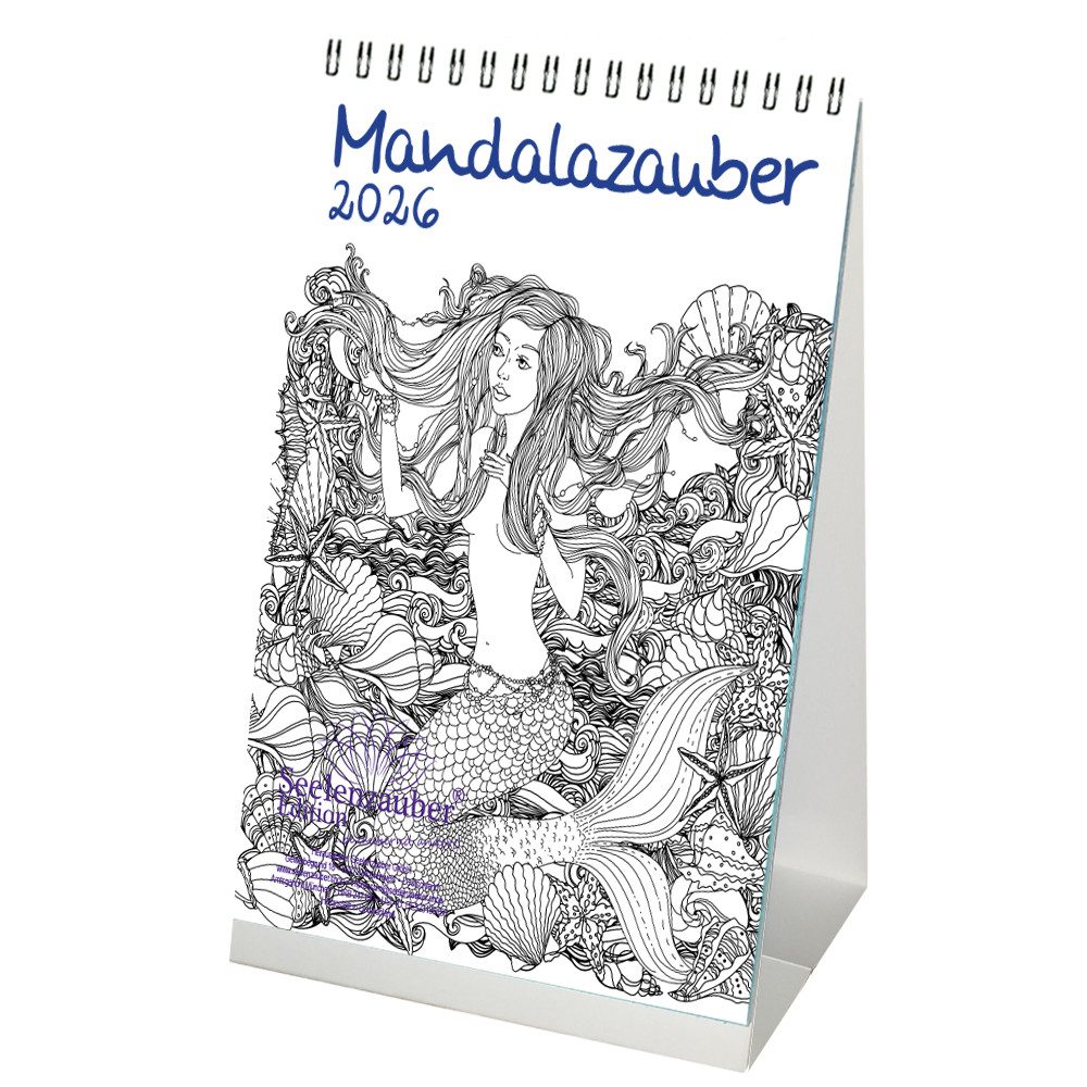 Seelenzauber Tischkalender DIY Mandalazauber Ausmalkalender DIN A5 Tischkalender für 2026