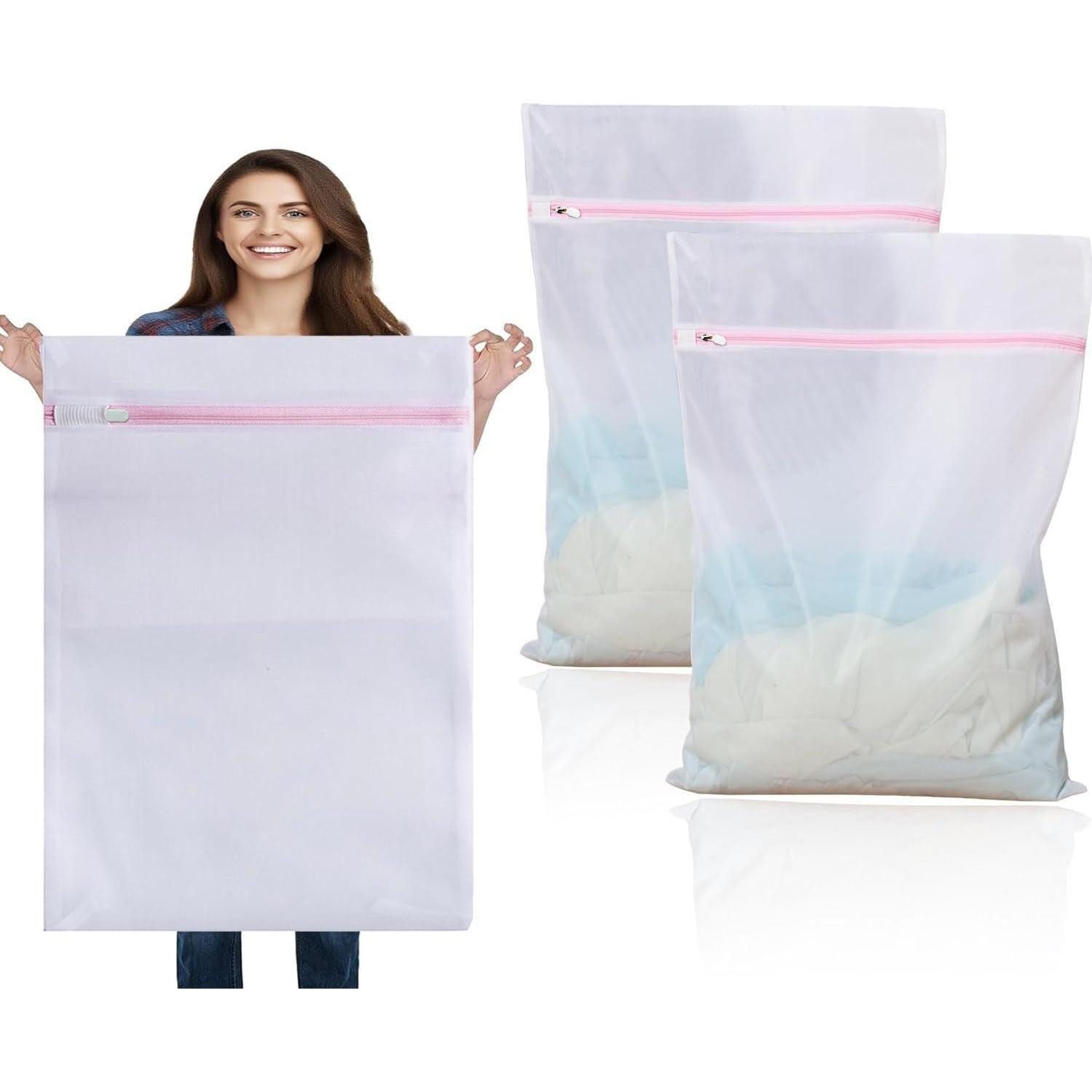 LuxusKollektion Wäschenetz Wäschesack XXXL 90x110cm 2 Stück 110x90cm Wäschesack Groß