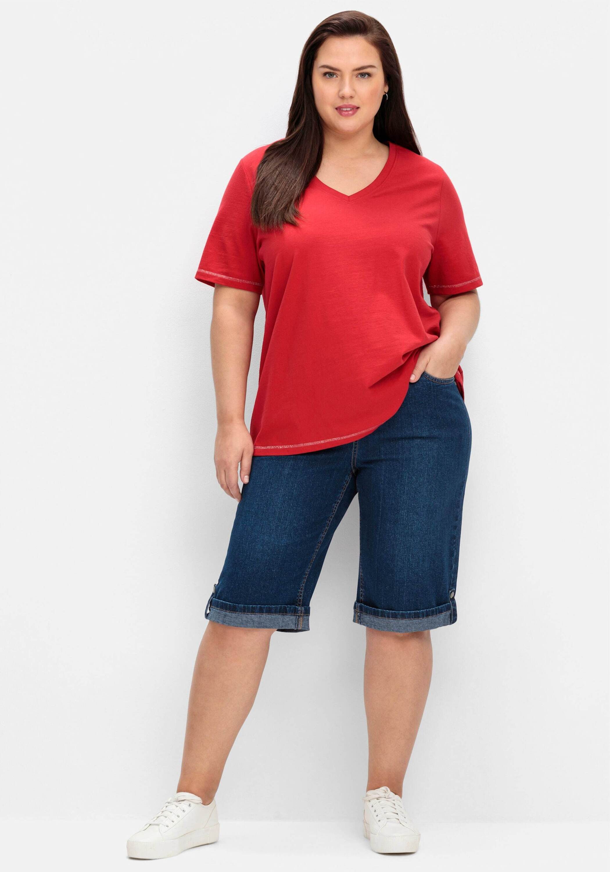 Sheego Jeansshorts Jeansbermudas