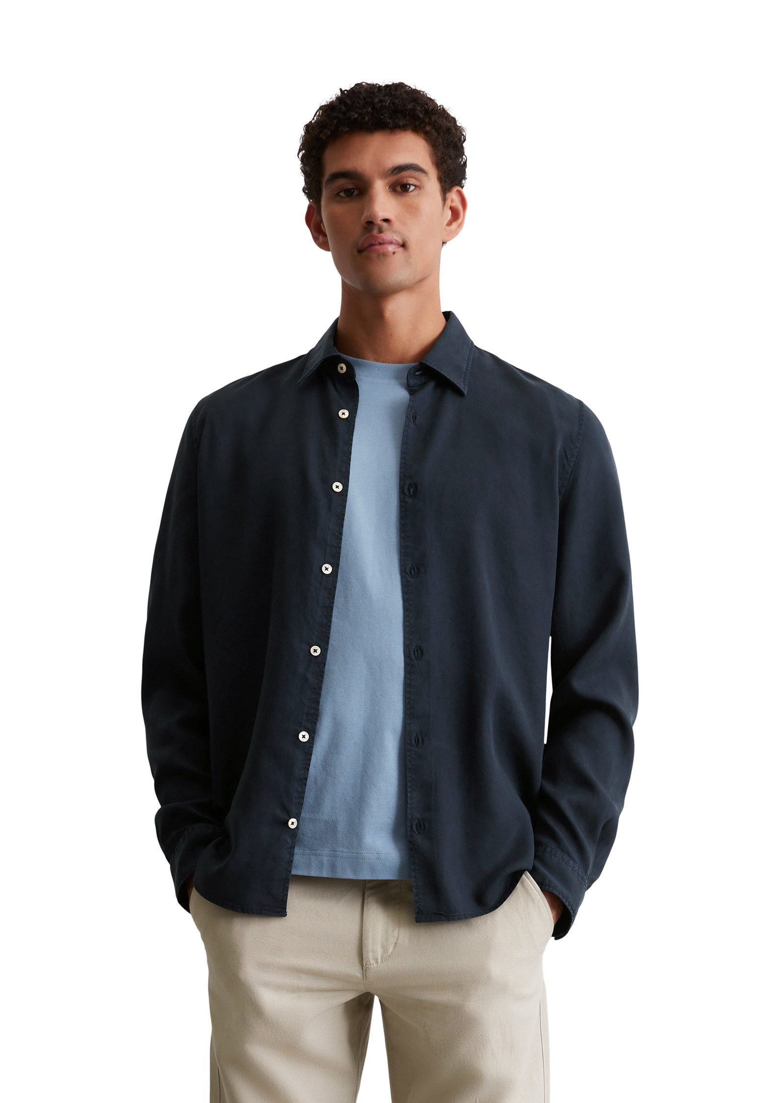 Marc O'Polo Langarmhemd aus softem TENCEL™ Lyocell günstig online kaufen