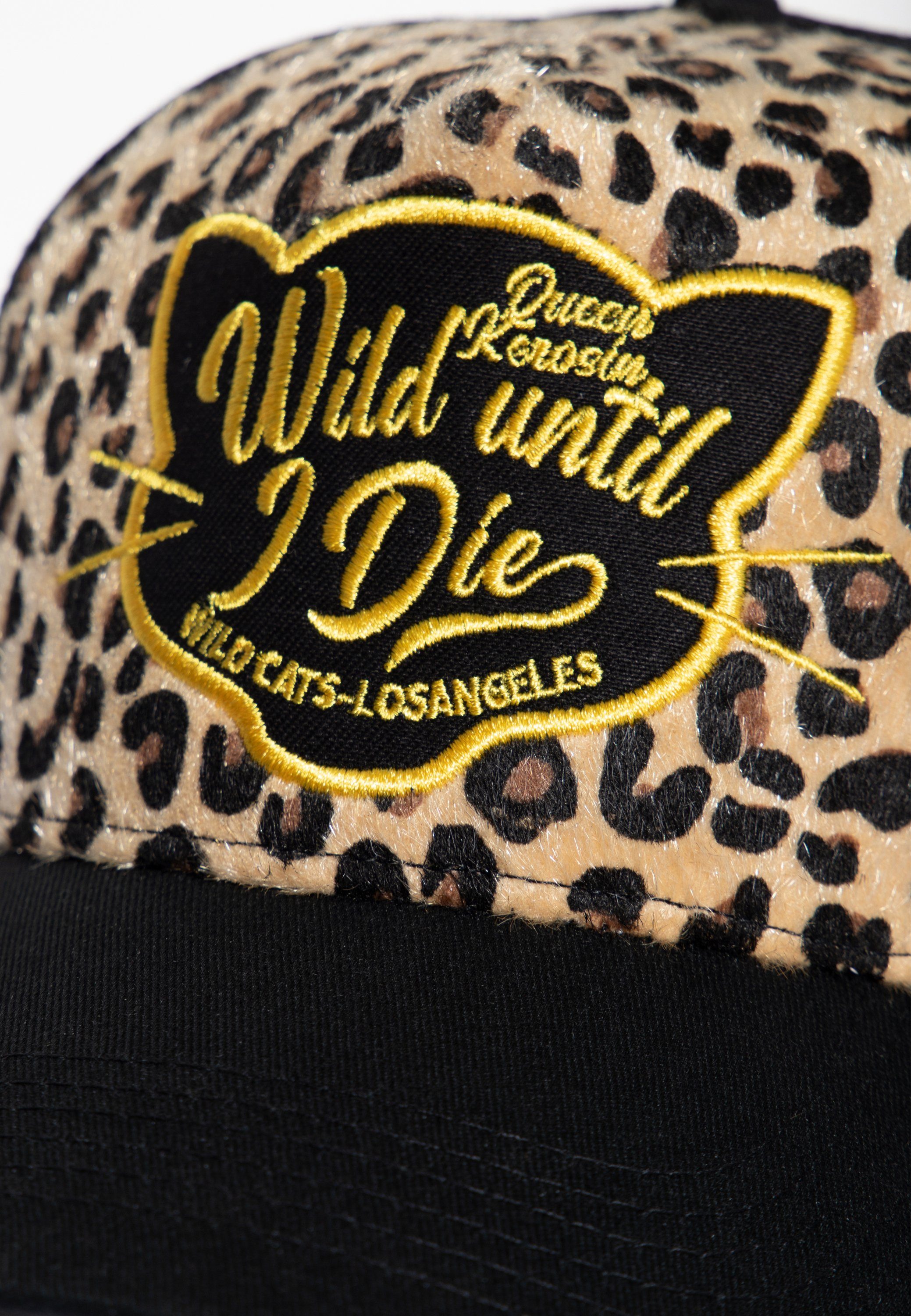 QueenKerosin Trucker Cap Wildcats (1-St) mit Leopardenoptik
