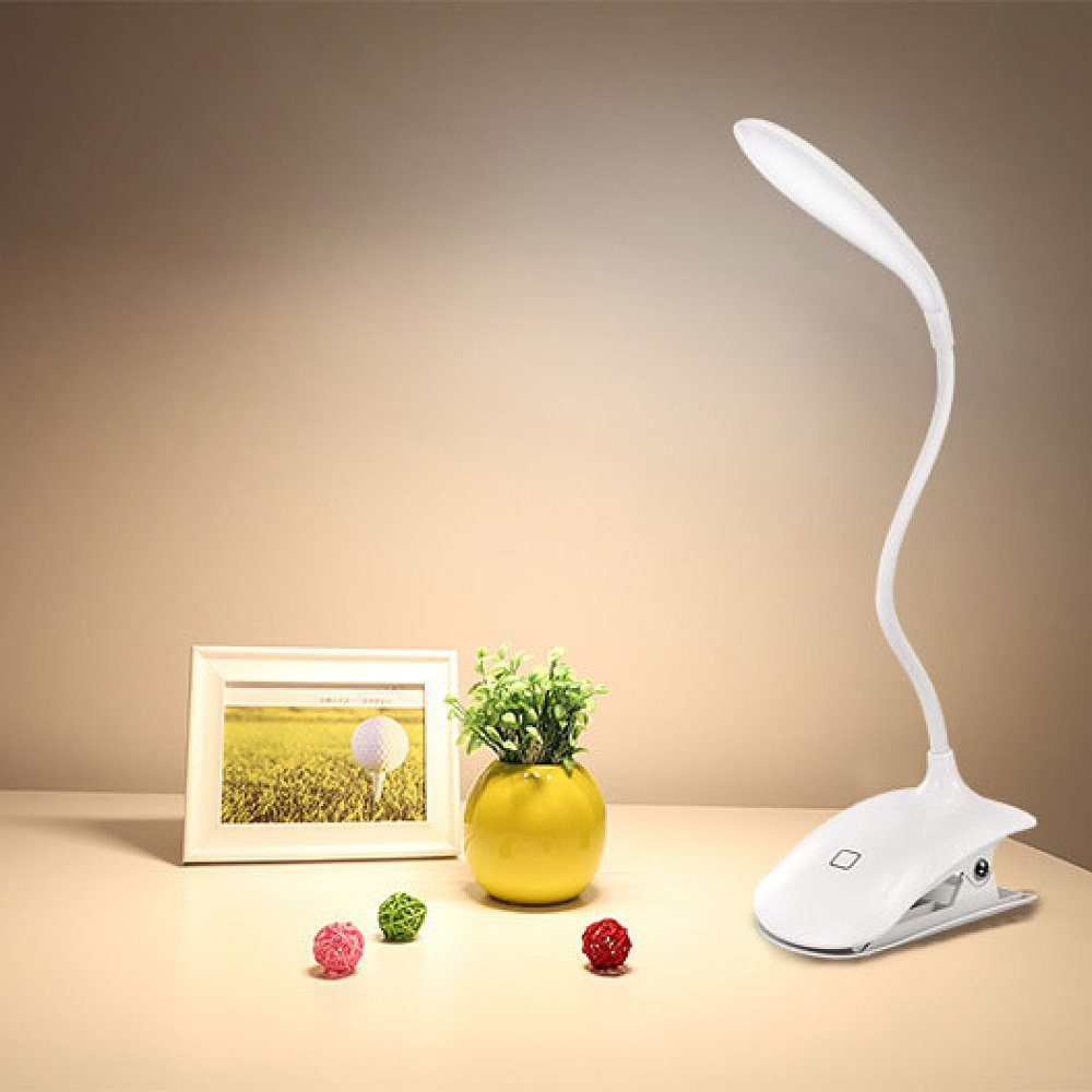GelldG Schreibtischlampe Klemmlampe Bett, 16 LED, Flexibel Leselampe 360°