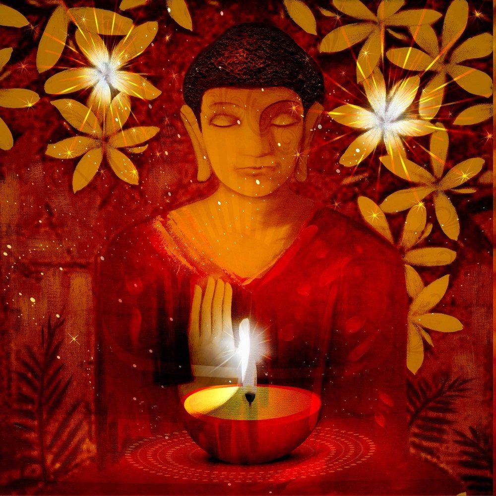 Saraswati Aufkleber Aufkleber "Buddha", transparent 9,8x9,8cm