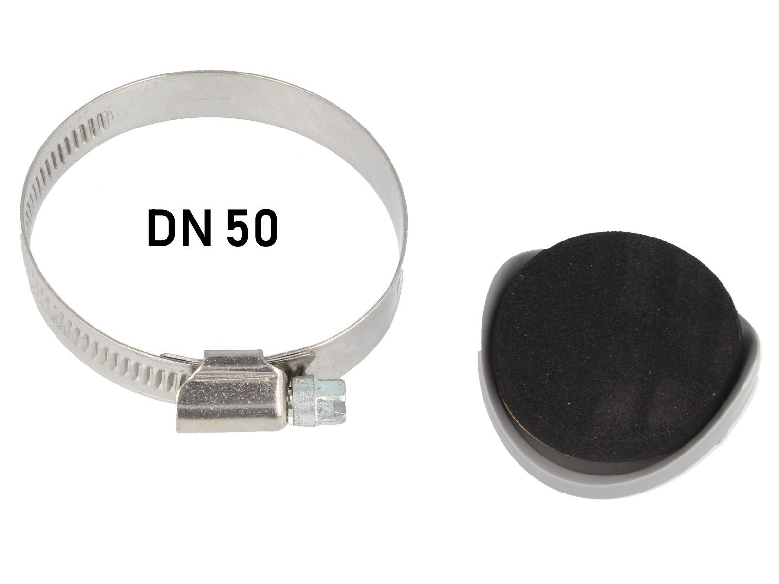 Airfit GmbH & Co. KG Ablaufrohr Reparaturstopfen für Abflussrohre mit Edelstahl-Schlauchschelle, DN 50