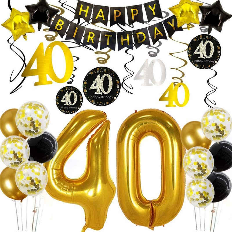 BEARSU Luftballon »40. Geburtstag Dekorationen für Männer 40. Geburtstag Ballons 40. Party Dekorationen für Männer«