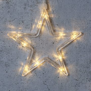 MARELIDA LED-Lichtervorhang LED Lichtervorhang Sterne 7 Acryl Sterne Sternenvorhang 130x100cm, 70-flammig