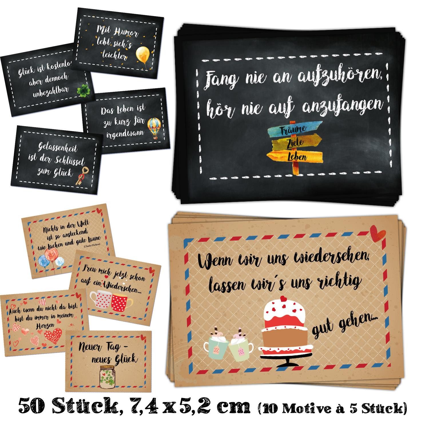 Logbuch-Verlag Dekofigur 50 Sprüche Aufkleber Etiketten 10 x 5 cm Motivatio günstig online kaufen