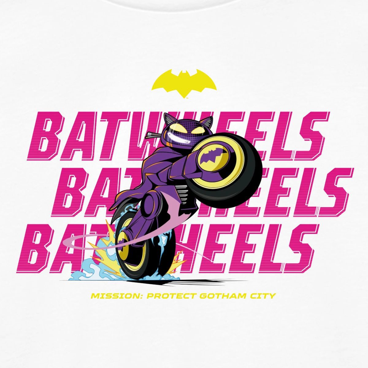 Spreadshirt T-Shirt Batwheels Bibi Mit Schriftzug Protect Gotham City Kinder Premium Langa (1-tlg)