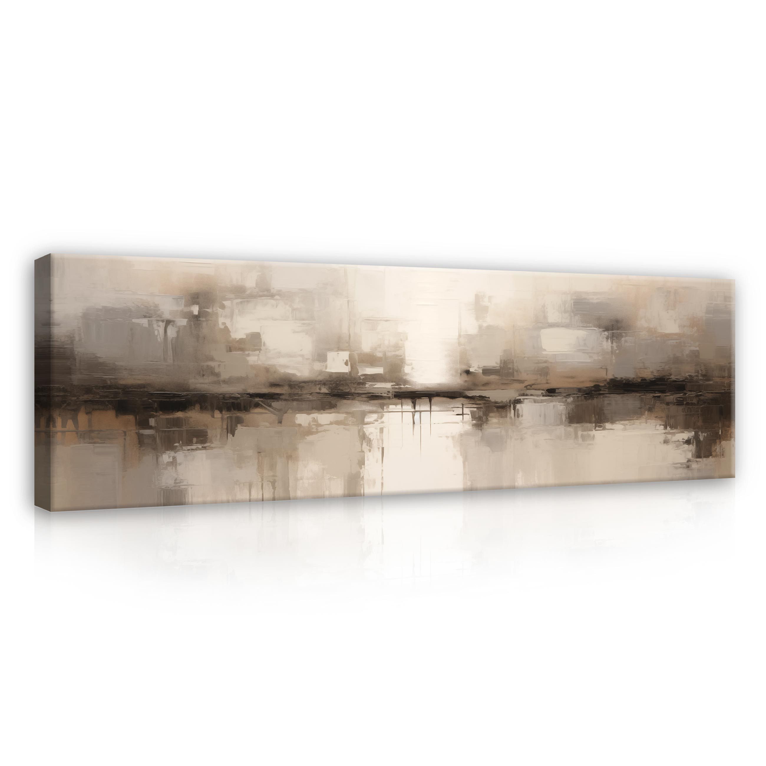 Wallarena Leinwandbild Abstrakt Beige Loft Kunst Wandbild XXL Leinwandbilde günstig online kaufen