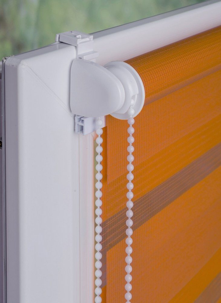 Doppelrollo, MDEKOR, Pflegeleichtes Rollo, stufenlos verstellbar, einfache Montage, Orange 50x150