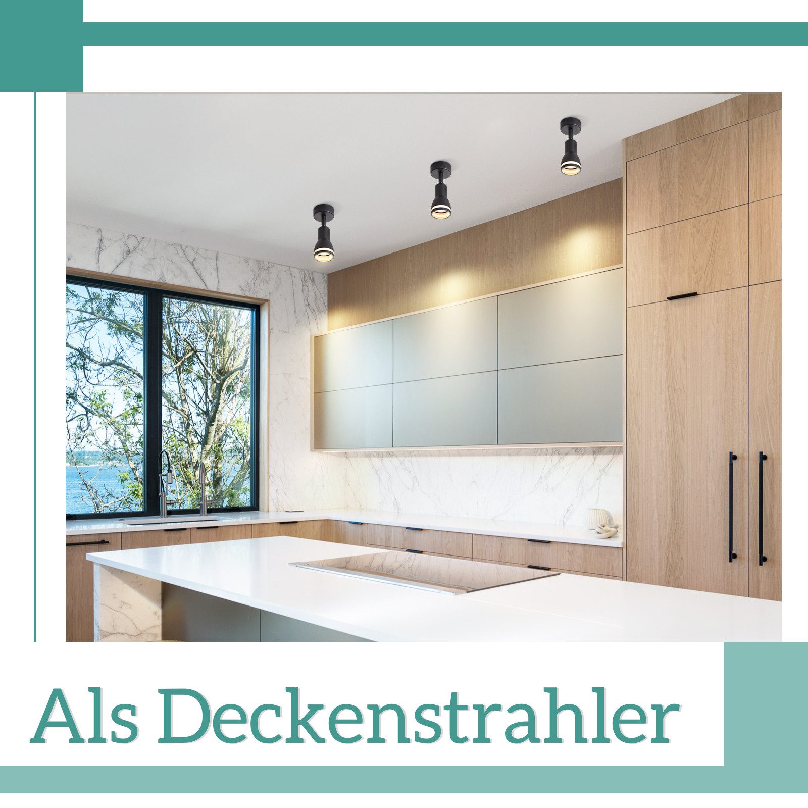 ZMH Deckenstrahler 1-Flammig GU10 Modern Deckenleuchte Metall Flurlampe für Küche Büro, ‎Anpassbar Leuchtrichtung, ohne Leuchtmittel, Schwenkbar 355° Wandstrahler Innen für Wohnzimmer Schlafzimmer