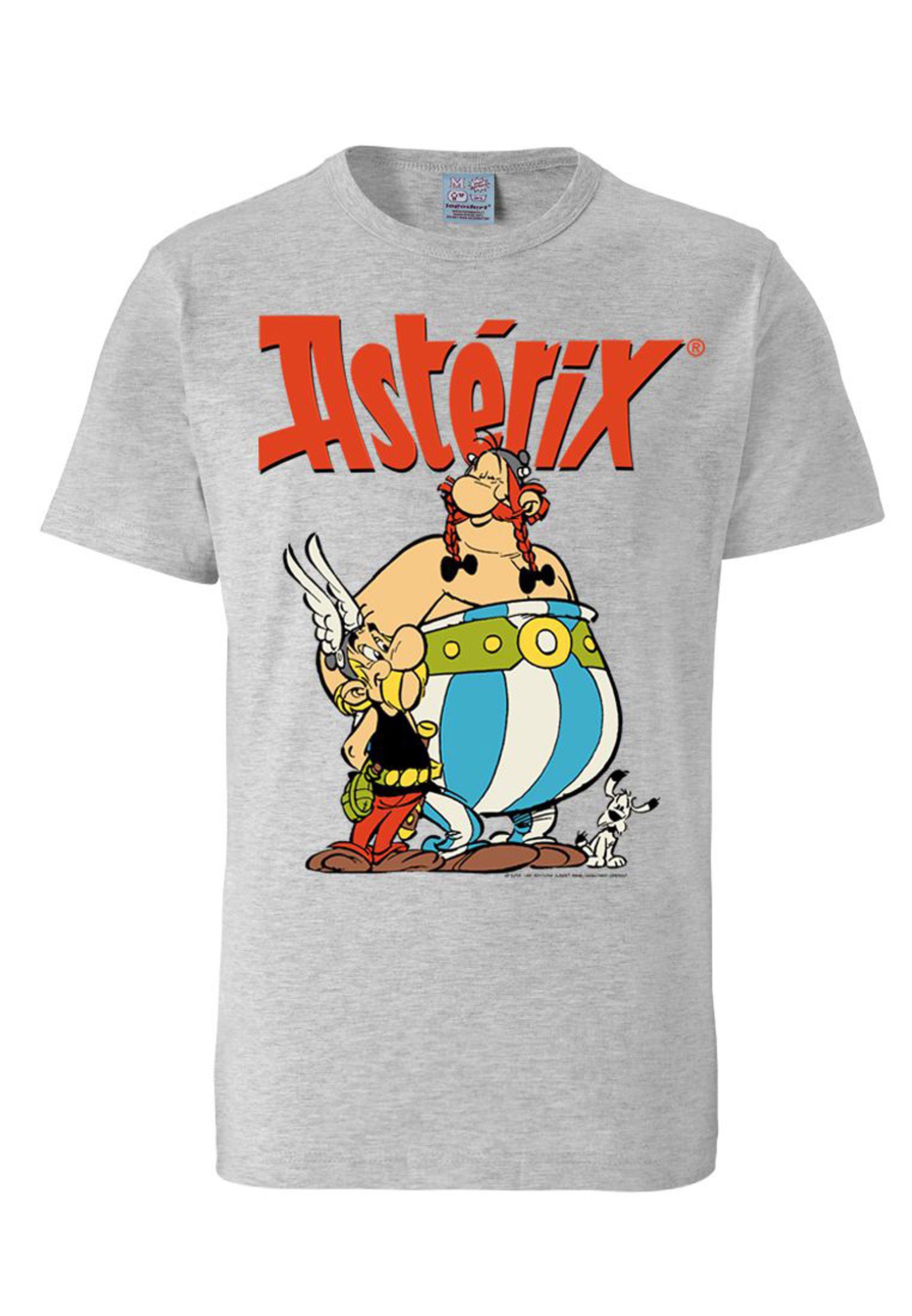 LOGOSHIRT T-Shirt Asterix der & lizenziertem Gallier Asterix - Obelix Print mit