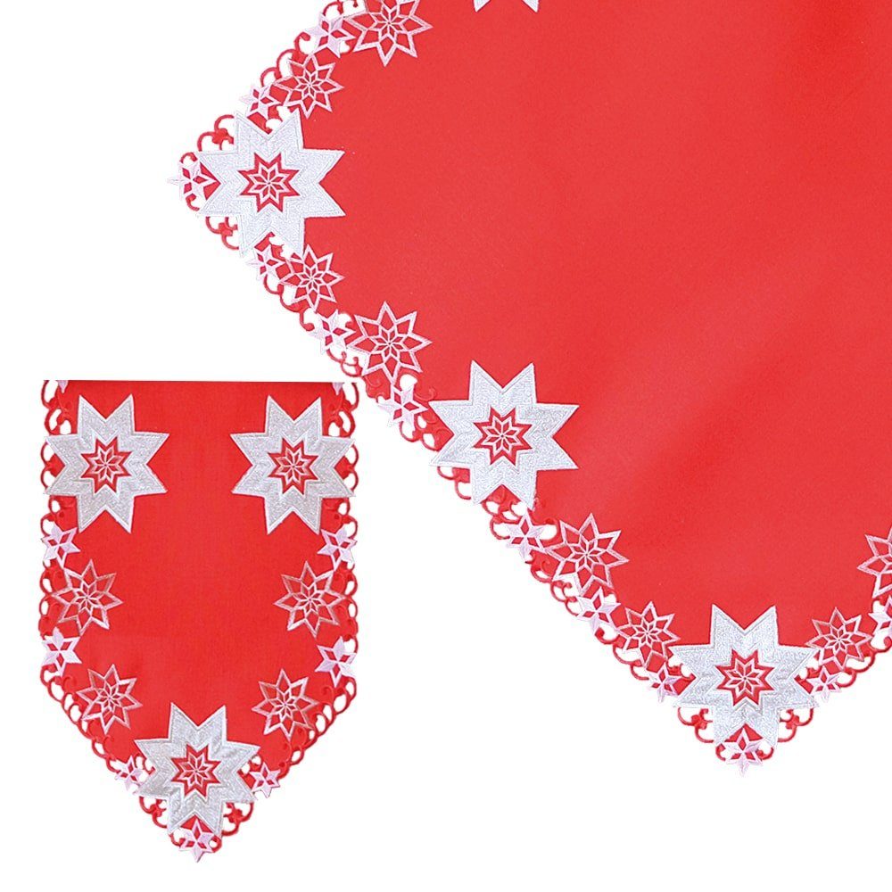 matches21 HOME & HOBBY Tischdecke Tischdecke MALIA Sterne Stick Weihnachten günstig online kaufen