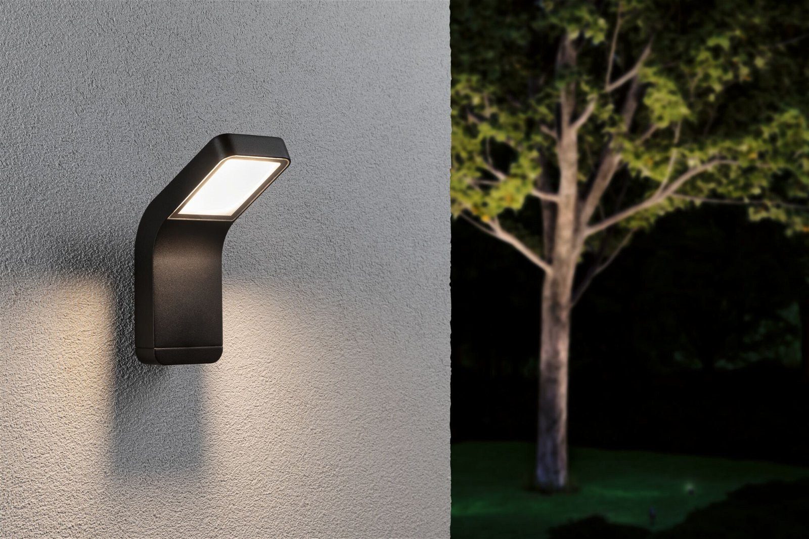 Paulmann LED Außen-Wandleuchte Kulma IP44 90x174mm 3000K 7,5W 520lm 230V Anthrazit Aluminium, LED fest integriert, Warmweiß, seewasserresistent