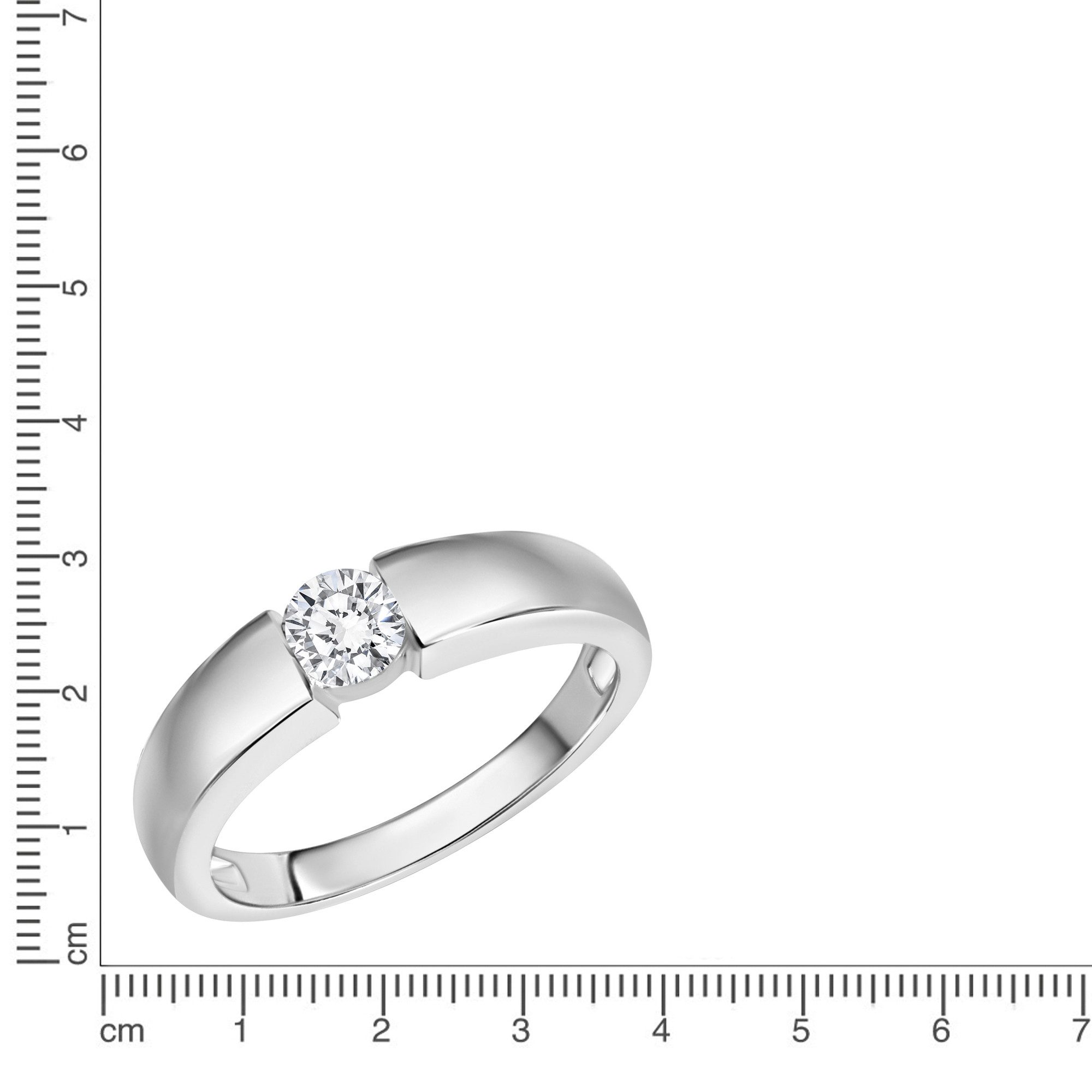 Zeeme Fingerring Silber 925 mit Zirkonia weiß