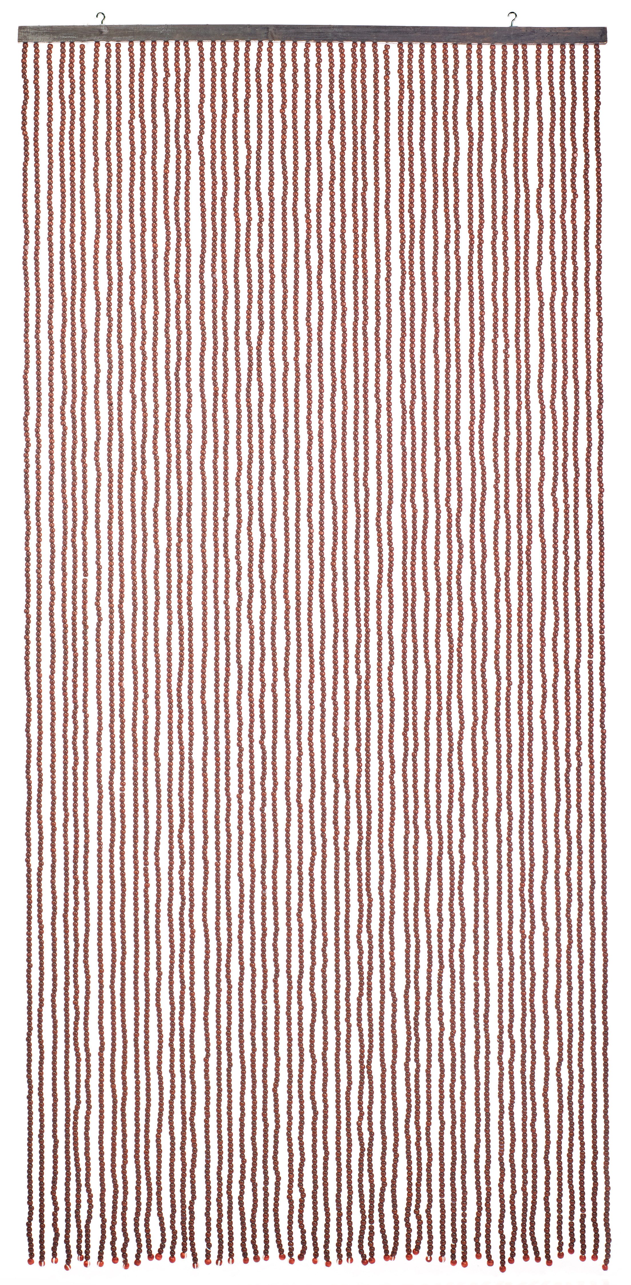 Kobolo Türvorhang Perlenvorhang CHOCO Holzperlen braun 50 Stränge (1 St), Ösen, halbtransparent