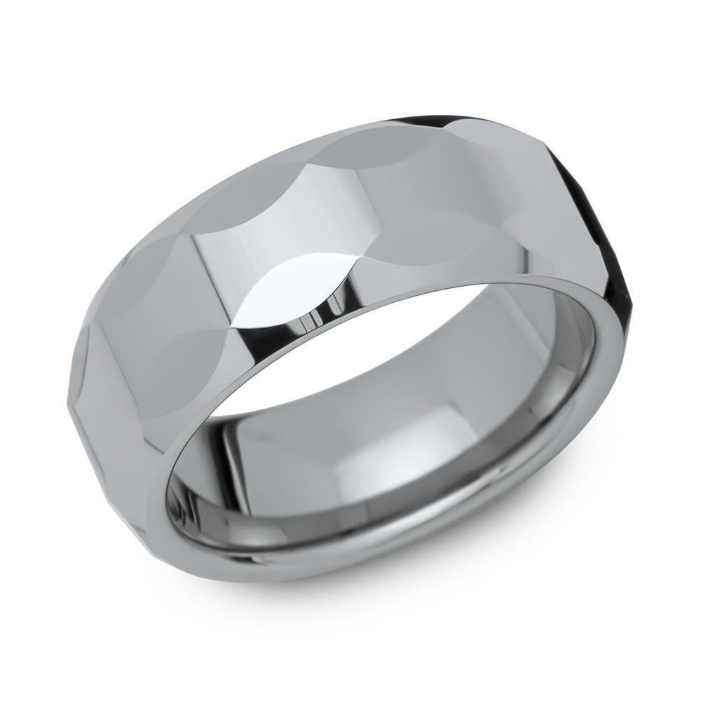 Unique Fingerring Moderner facettierter Wolframring - robust TUR0004 günstig online kaufen