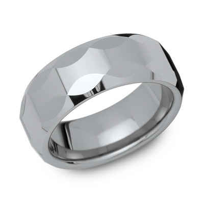 Unique Fingerring Moderner facettierter Wolframring - robust TUR0004