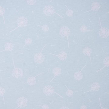Vorhang SCHÖNER LEBEN. Vorhang Pusteblumen hellblau weiß 245cm, SCHÖNER LEBEN., Smokband (1 St), blickdicht, Baumwolle, handmade, made in Germany, vorgewaschen