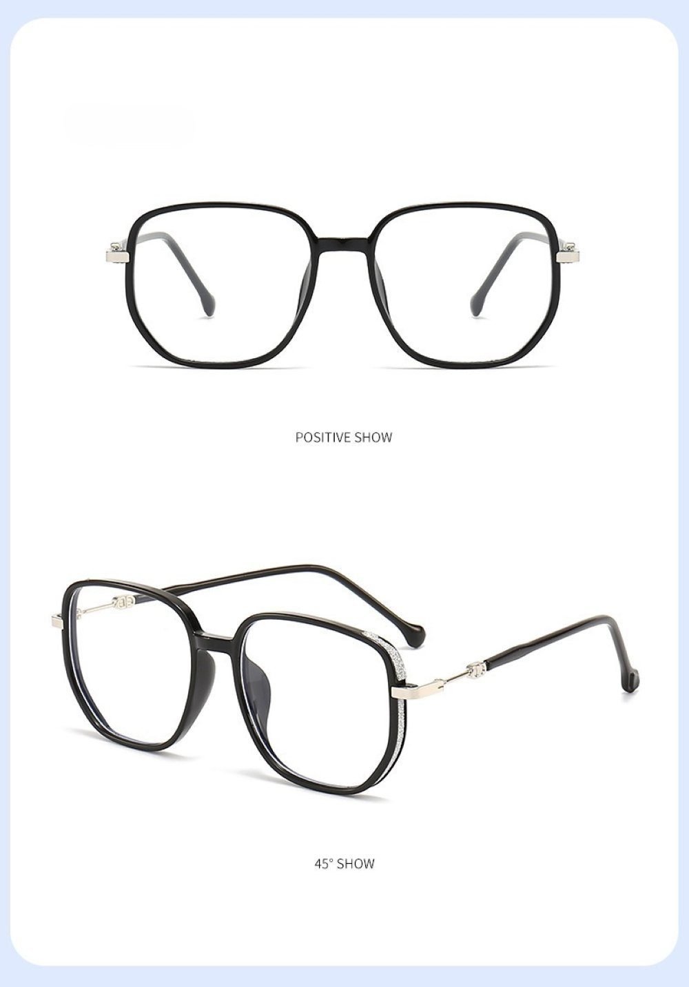 PACIEA Lesebrille Damen Blaulichtfilter Glitzerrand Oversized Anti-Müdigkeit