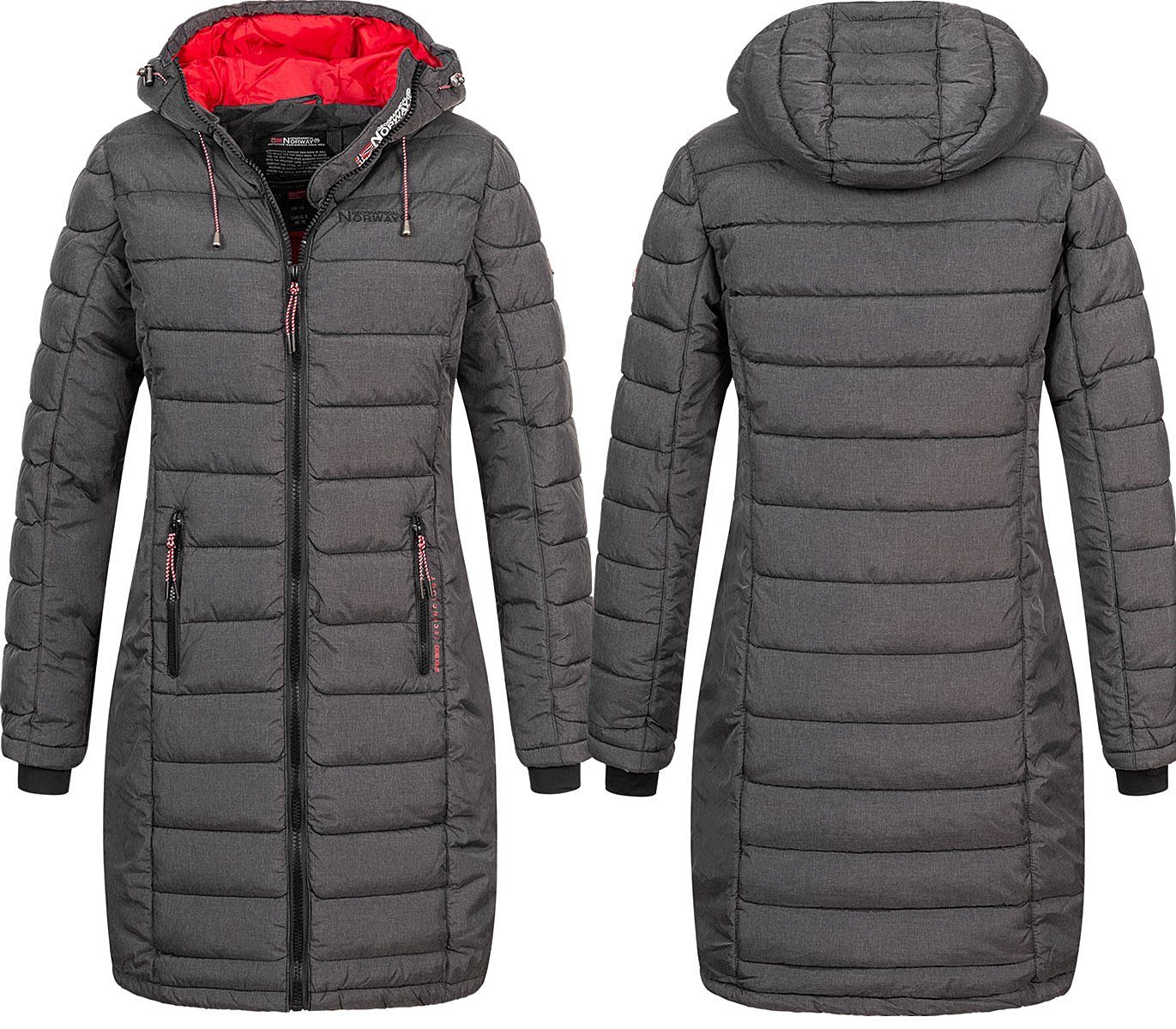 Geographical Norway Steppjacke Damen Winter Jacke Stepp Mantel Lange Steppjacke Winter Parka Outdoor