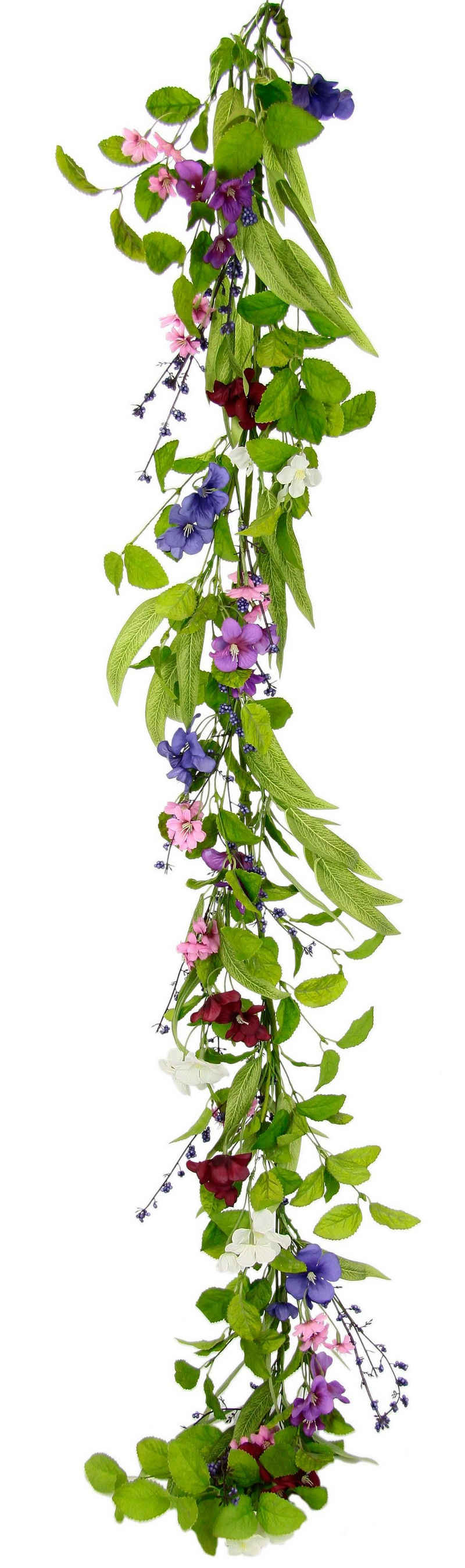 Kunstblume Blütenranke, I.GE.A., Höhe 150 cm, Blumenranke Stiefmütterchenranke Girlande EfeuRaum Wand Hochzeit