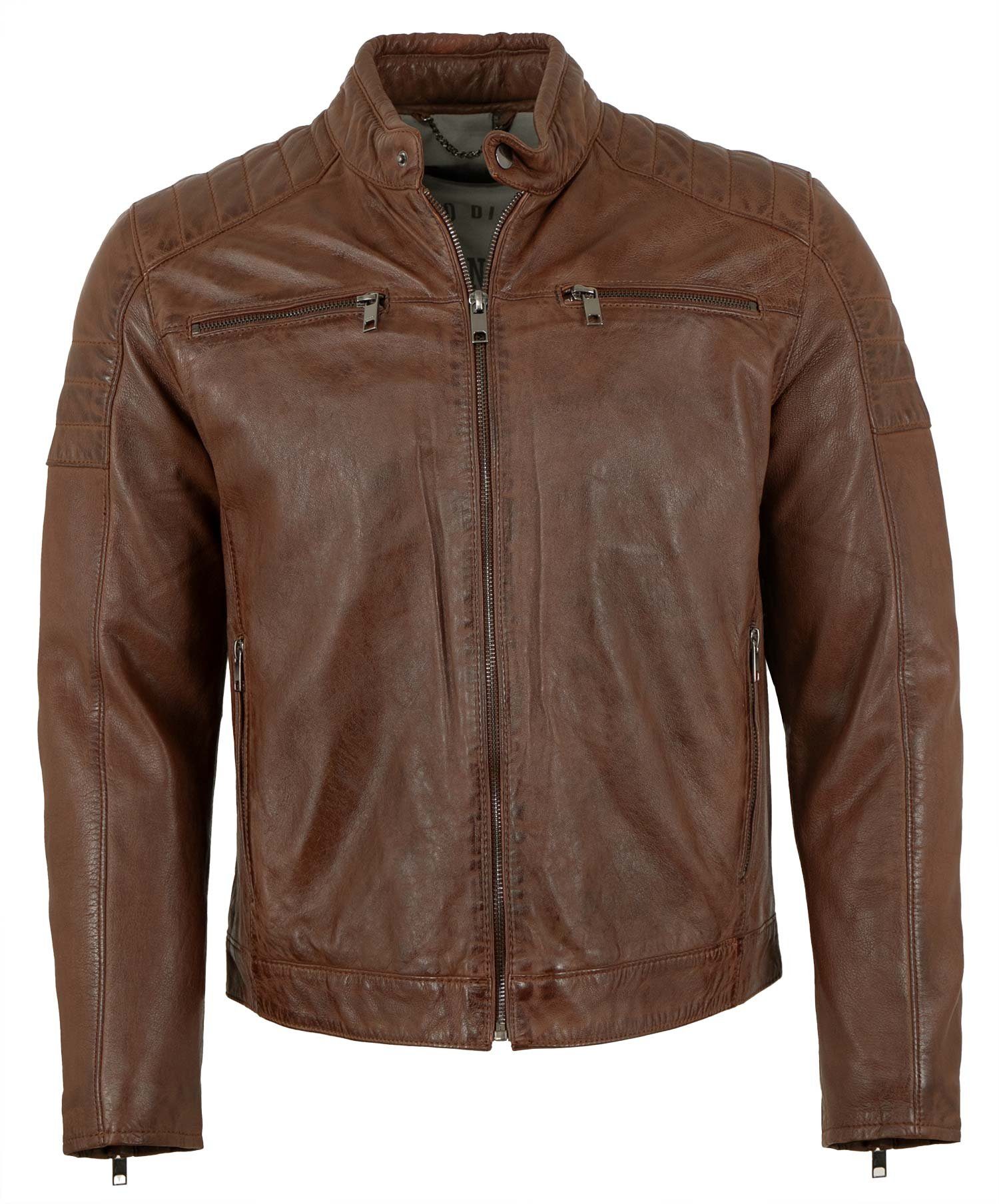 Deercraft Lederjacke DMEldrick Deercraft - Herren Lederjacke Lammnappa dunkel cognac