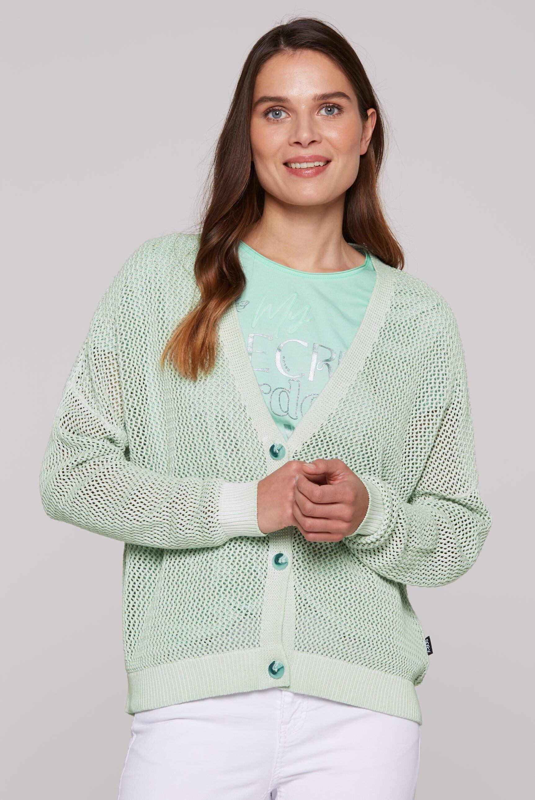 SOCCX Strickjacke mit Baumwolle