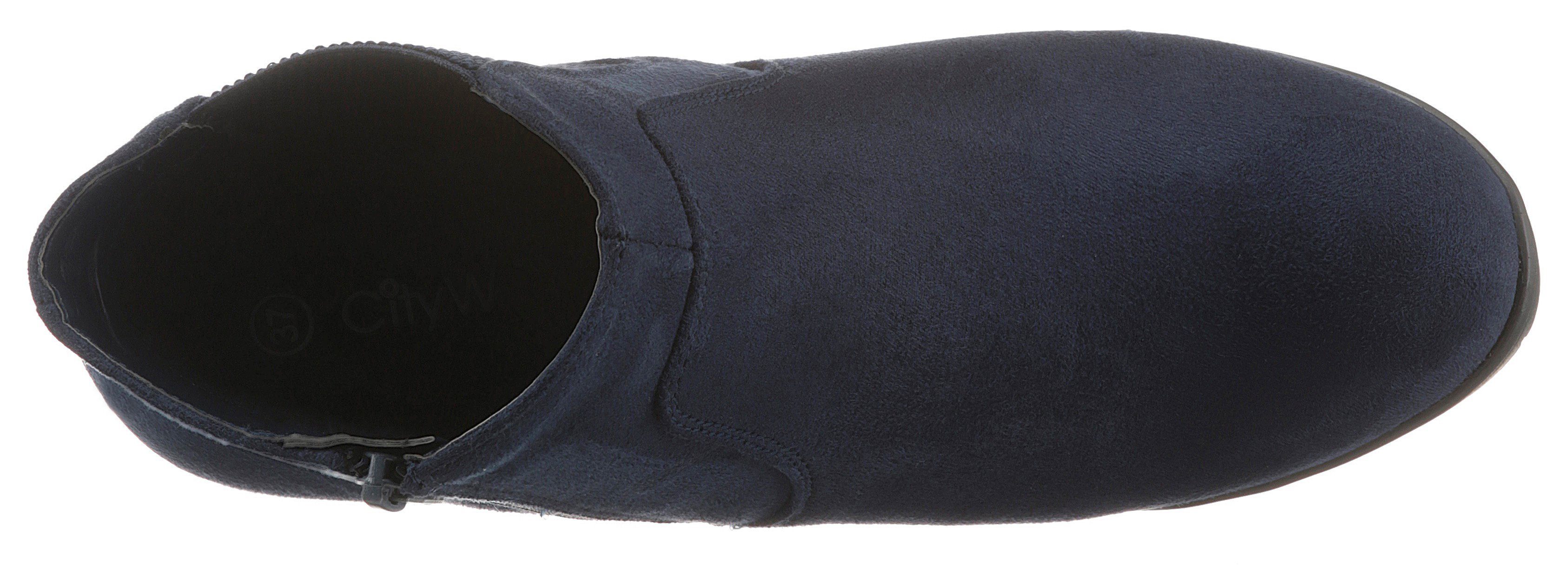 Stiefelette navy Stretcheinsatz WALK seitlichem mit CITY