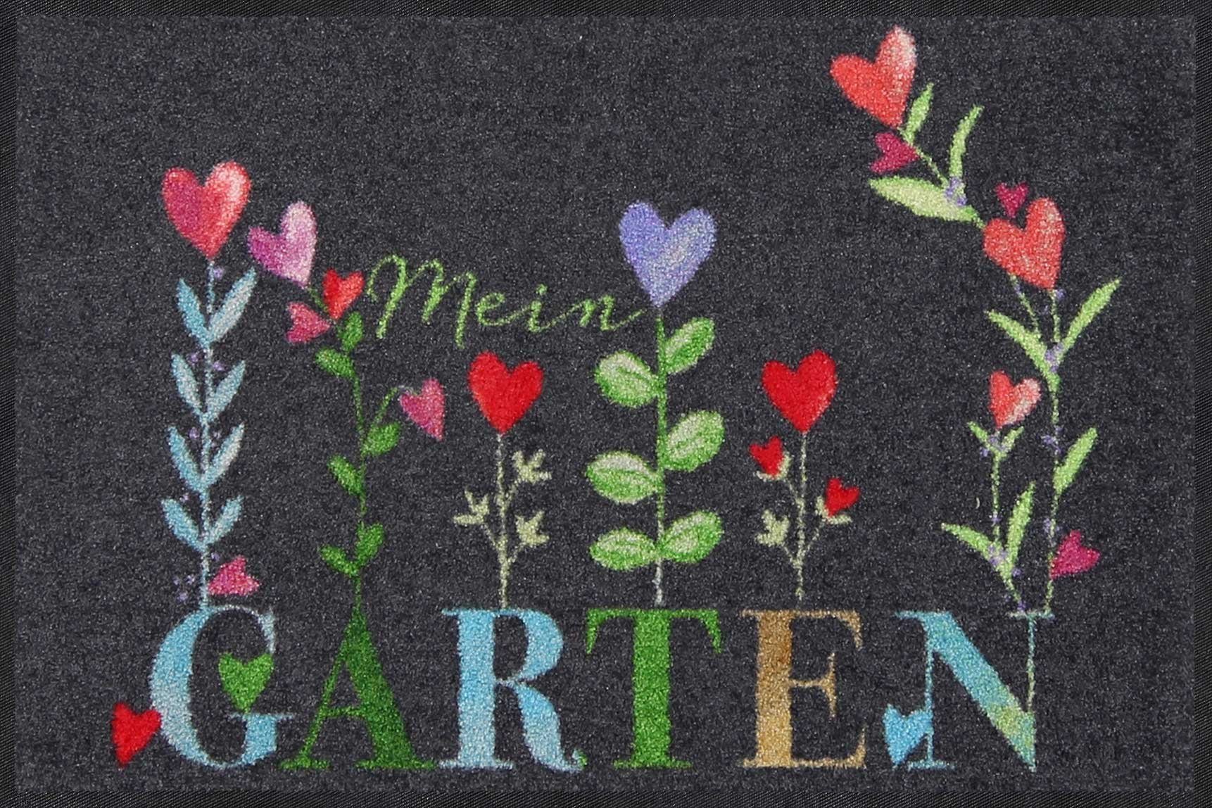 Salonloewe Fußmatte Fußmatte 50x75 Mein Garten grey anthrazit, Eingangsmatte normal, Höhe: 500 mm