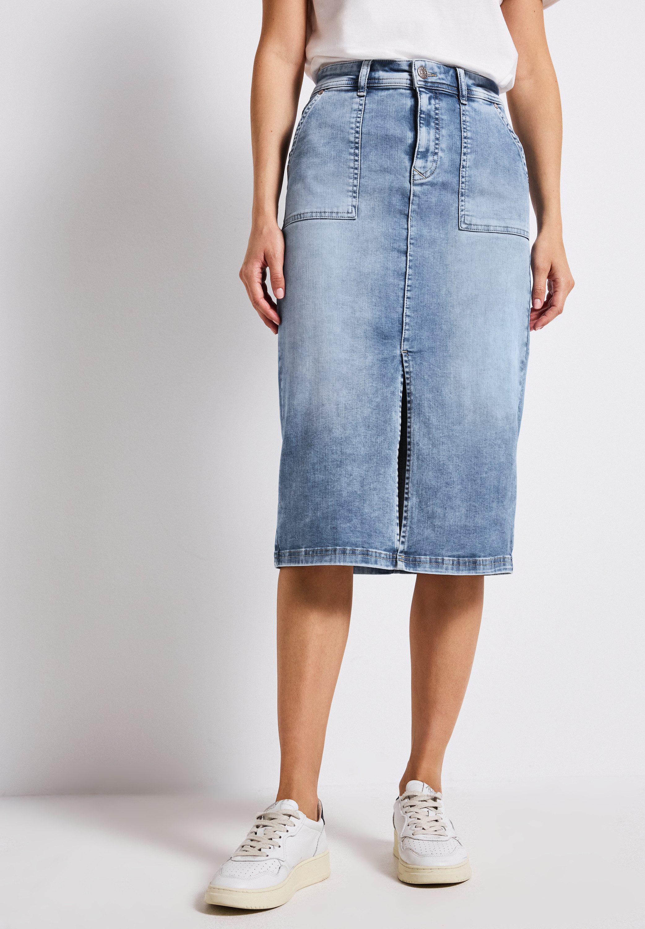 STREET ONE Jeansrock aus Baumwolle mit Stretchanteil günstig online kaufen