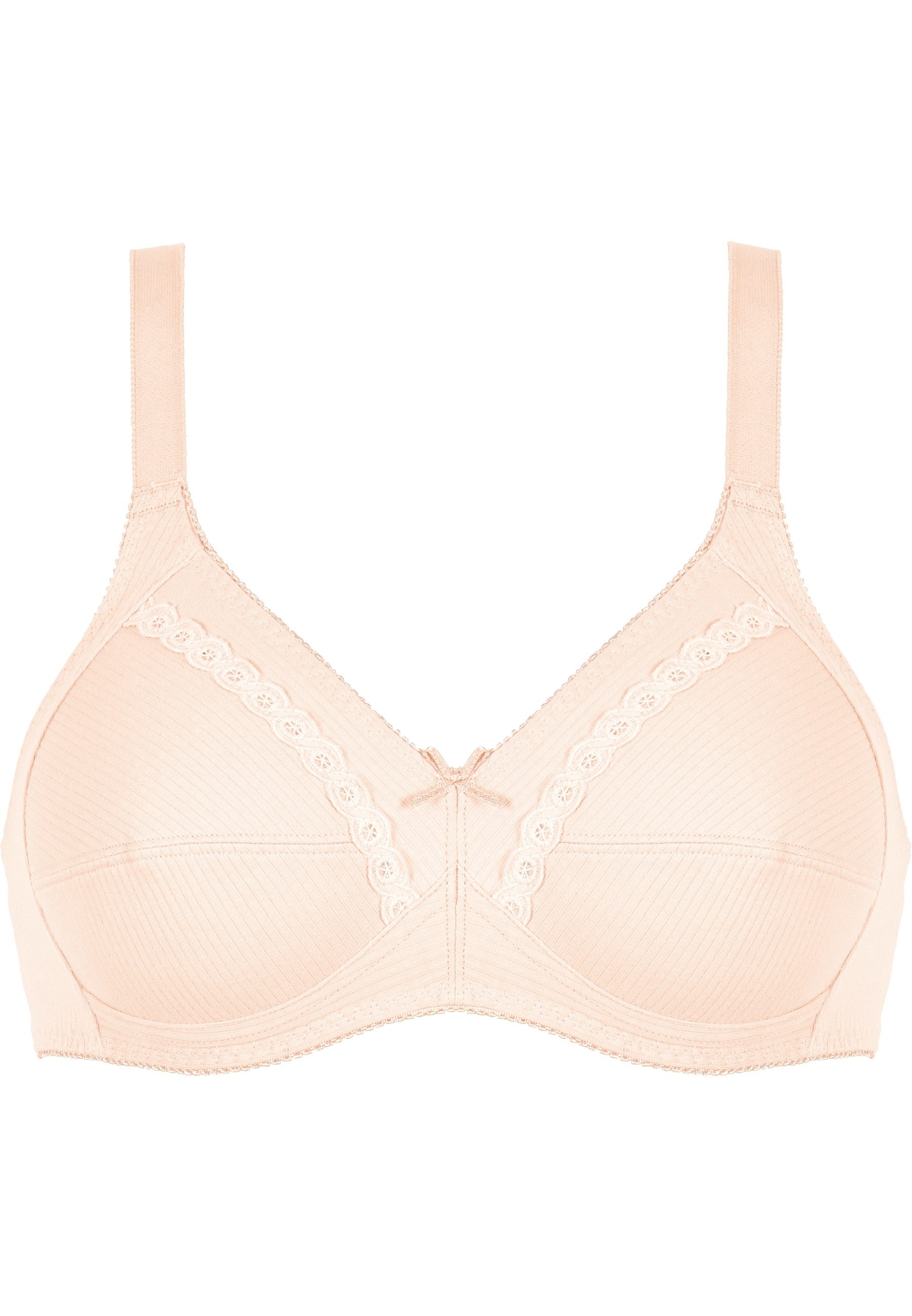 Naturana Soft-BH Classics (2er Pack) feminin, bequem, breite Träger, ohne Bügel, dekorative Schleife
