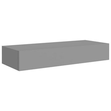 vidaXL Regal Wand-Schubladenregale 2 Stk Grau 60x23,5x10 cm MDF