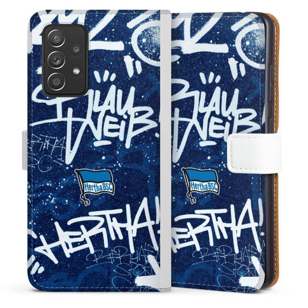 DeinDesign Handyhülle Hertha BSC Graffiti Offizielles Lizenzprodukt Street Graffiti, Samsung Galaxy A52s 5G Hülle Handy Flip Case Wallet Cover