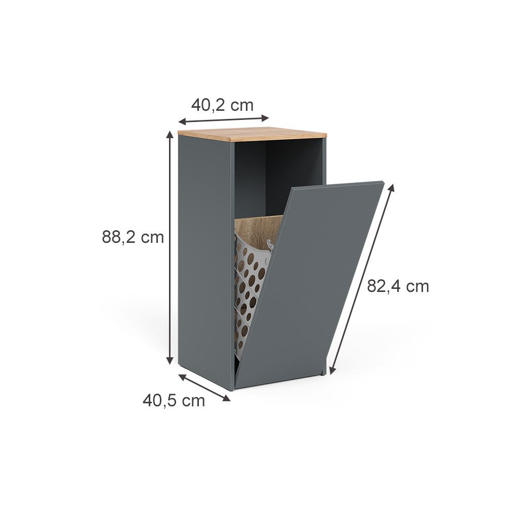 Vicco Wäscheschrank Viktor, Anthrazit/Goldkraft Eiche, 40.2 günstig online kaufen