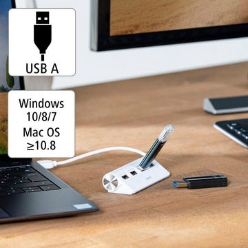 Hama USB-Hub mit 4 USB-A Ports, USB-A Stecker, 480 Mbit/s, 15 cm Kabellänge USB-Adapter USB Typ A, 15 cm, Verbinden von PC, Notebook, Tablet mit USB-Stick, Tastatur, Drucker