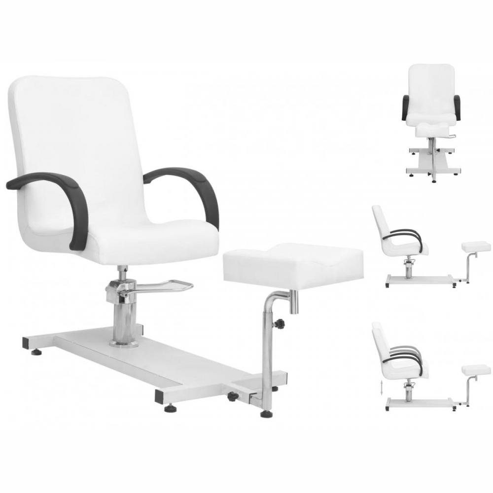 vidaXL Massagesessel Massagestuhl mit Fußstütze Weiß 127x60x98 cm Kunstleder
