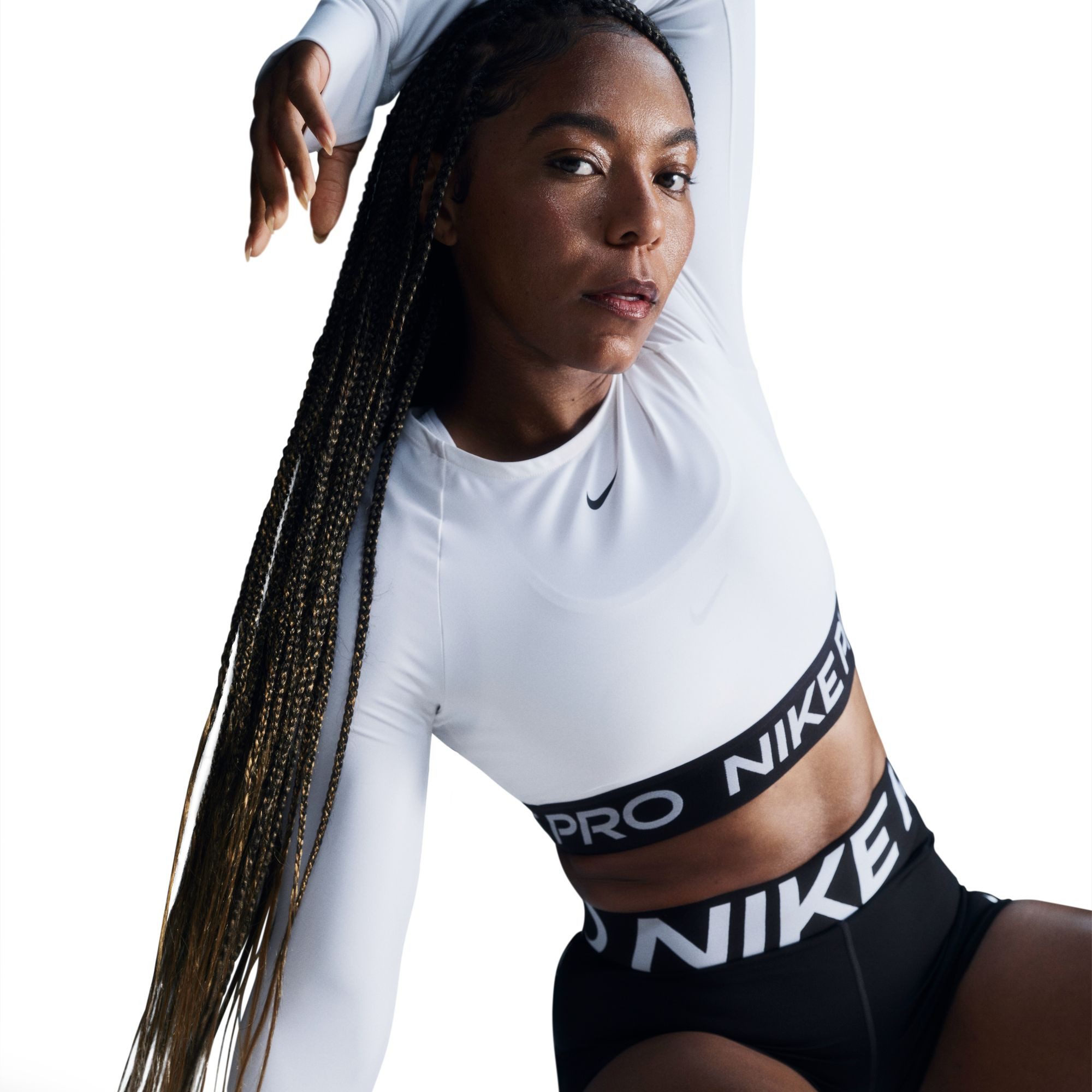 Nike Funktionsshirt NIKE PRO DF 365 CROP LS Rundhalsausschnitt, Kurzarm, leichtes, geschmeidiges Material