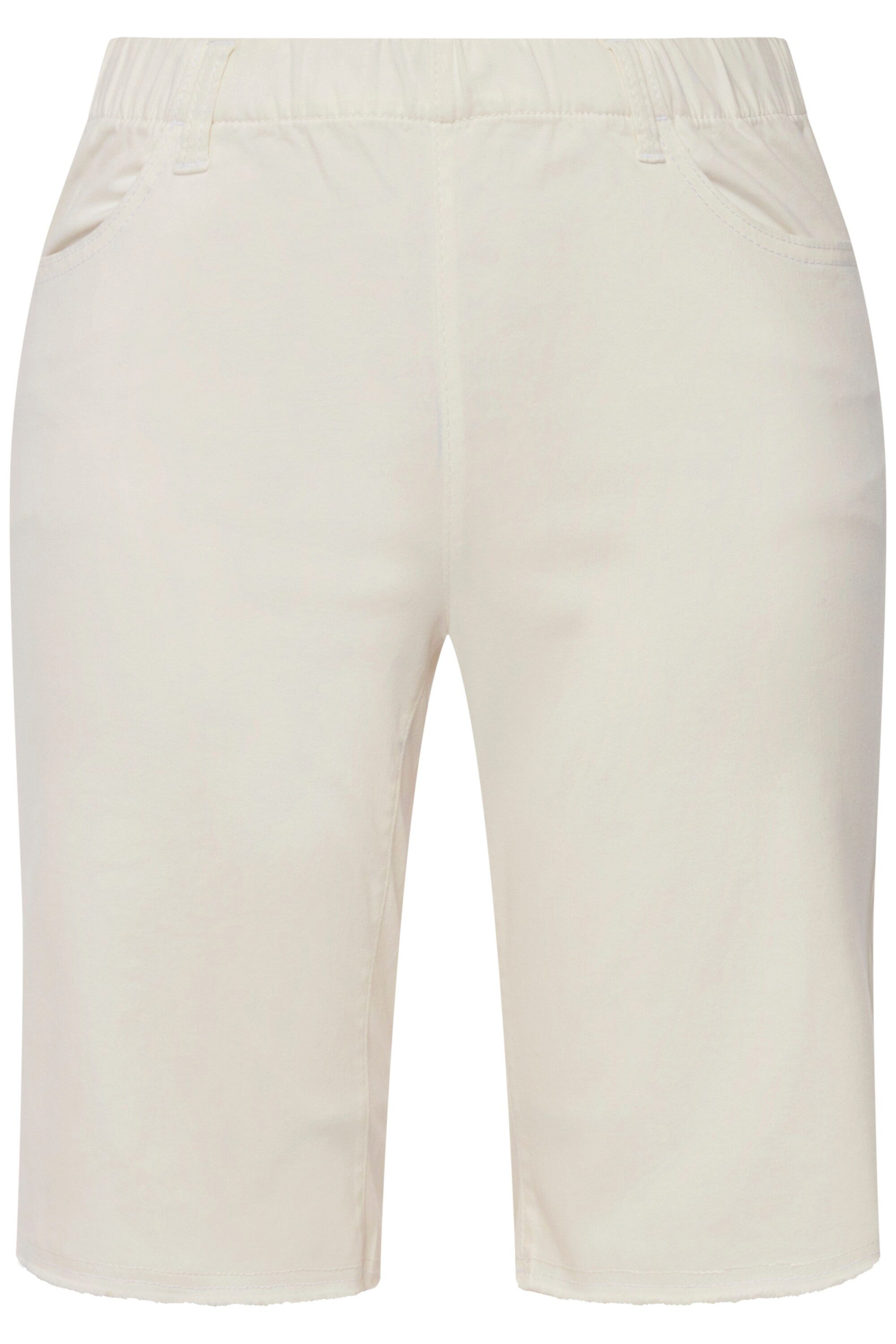 Ulla Popken Bermudas Bermuda Fransensaum Elastikbund günstig online kaufen