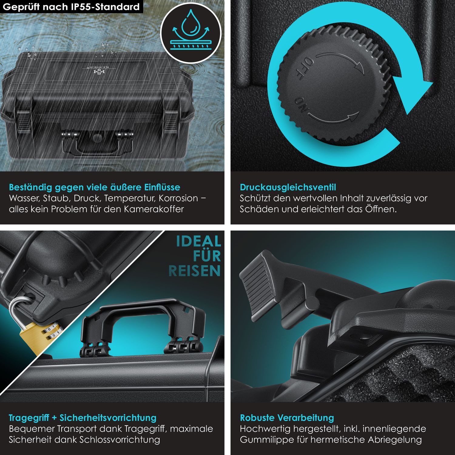 KESSER Kameratasche, Fotokoffer Kamerakoffer Transportkoffer Schutzkoffer Kamera