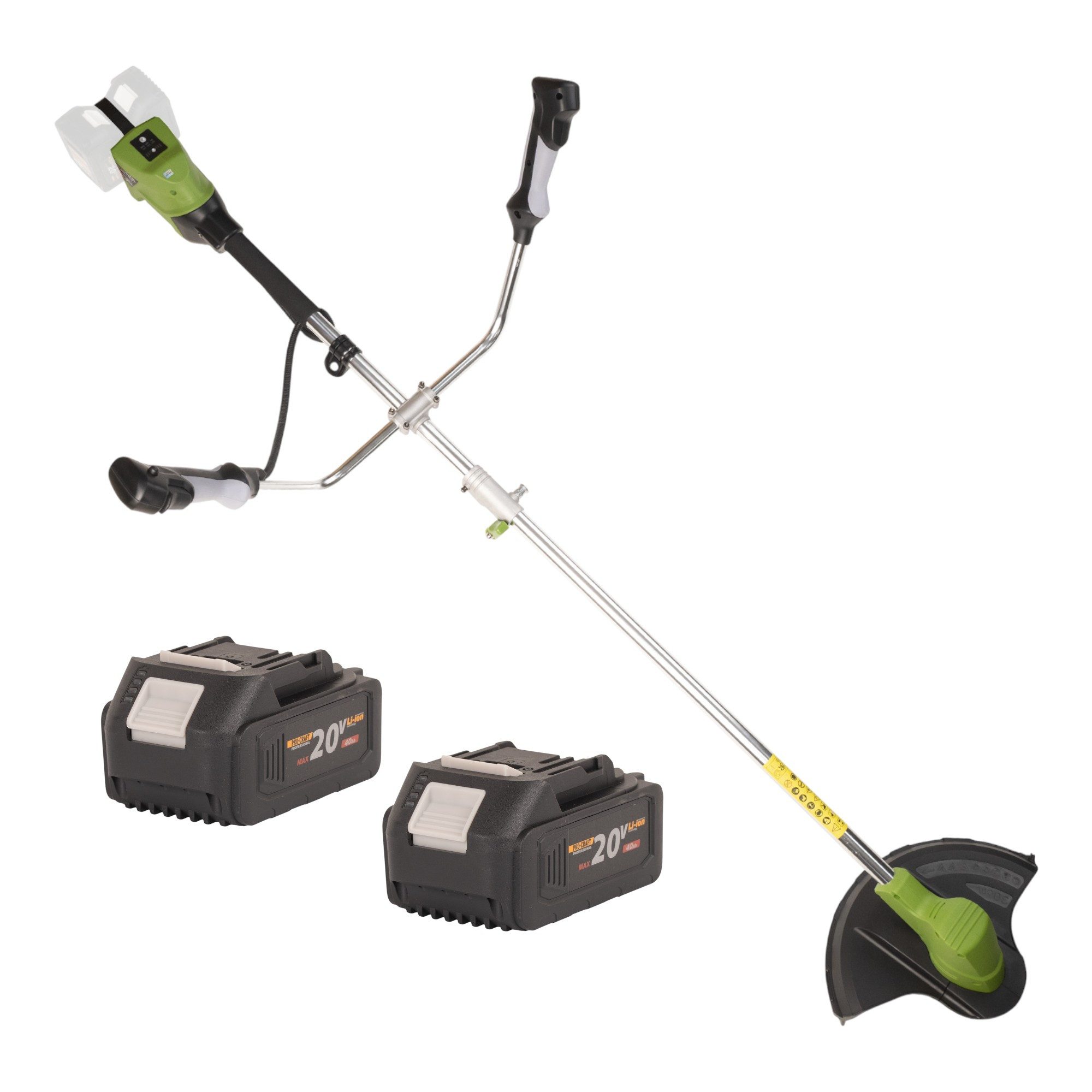 PRO CRAFT Akku-Freischneider PTA40 40 V (2x 20 V) 300mm Brushless + 2x Akku 4,0 Ah - ohne Ladegerät