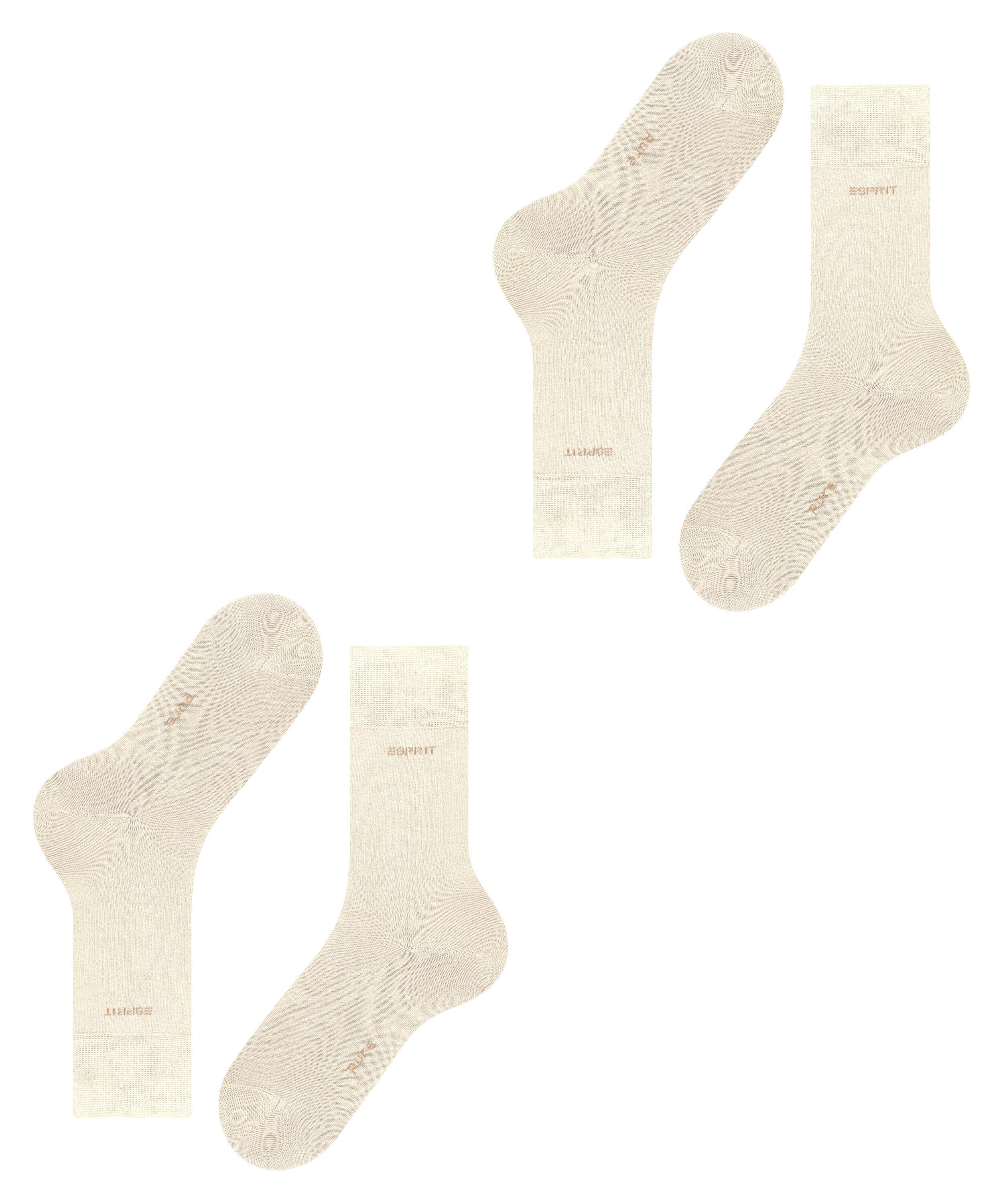 cream Uni (2-Paar) Esprit (4011) 2-Pack Basic Socken