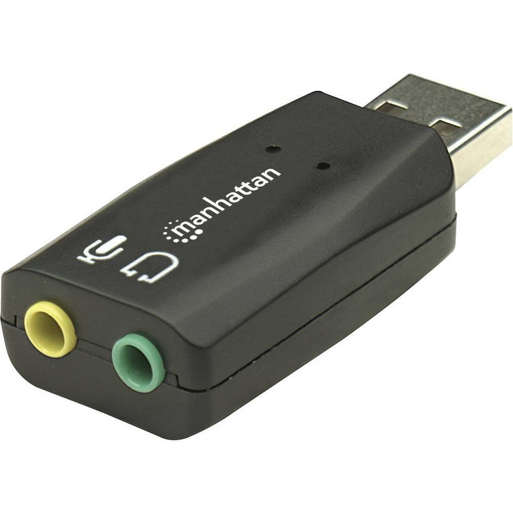 MANHATTAN Hi-Speed USB 3D Sound Adapter Soundkarte, externe Kopfhöreranschlüsse