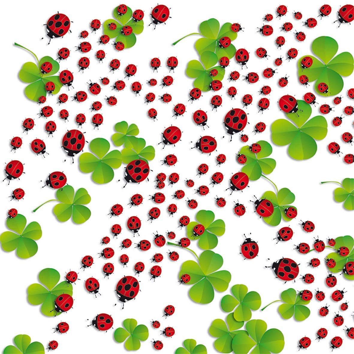 BSB Grußkarten Geschenkpapier - Röllchen - 70x150 cm - BSB - Marienkäfer Kleeblätter