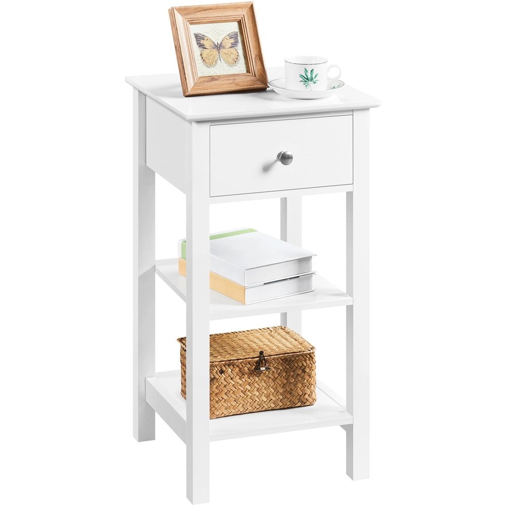 Yaheetech Nachttisch (1-St), Beistelltisch mit Schublade & 2 offenen Ablagen, 35x35x70 cm