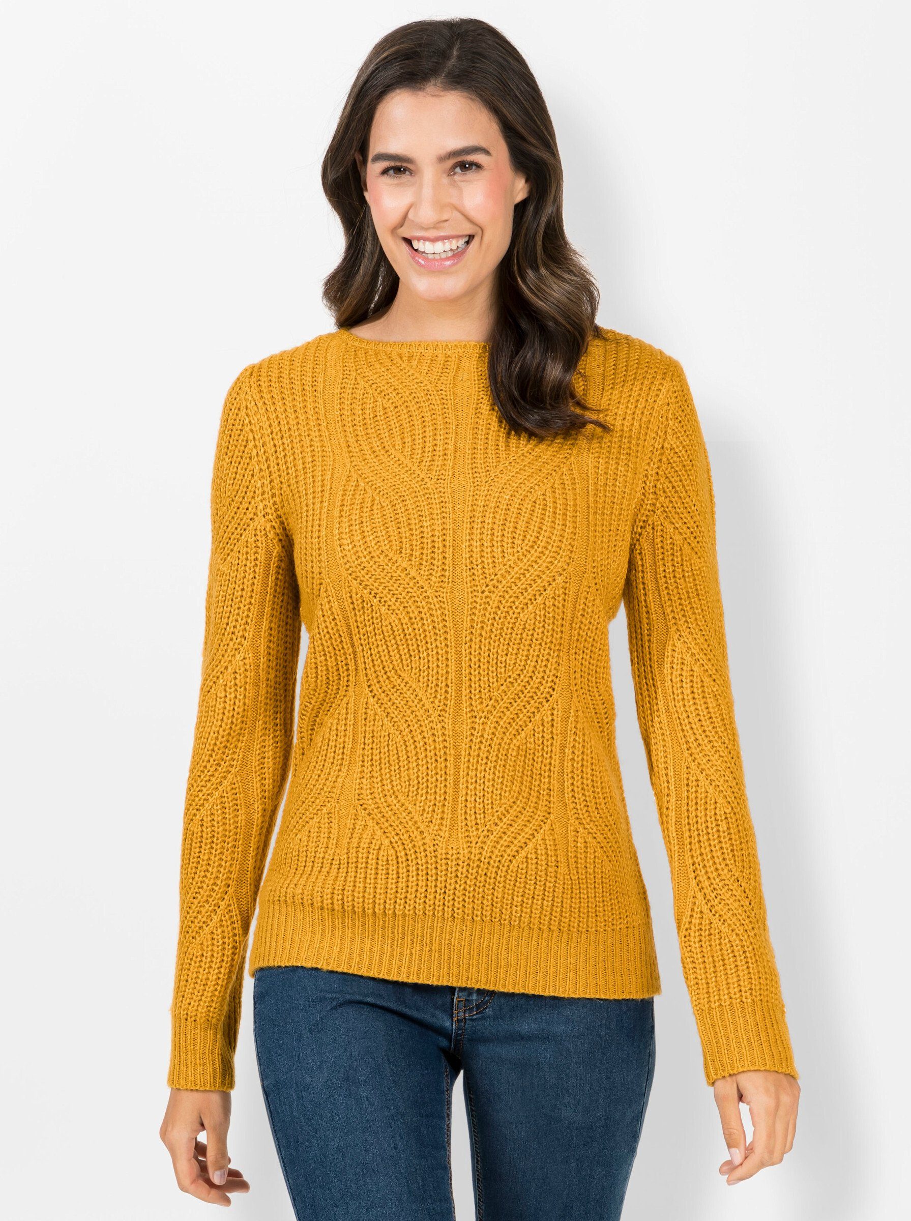 Witt Strickpullover Pullover Langarm Zopfmuster, Grobstrick