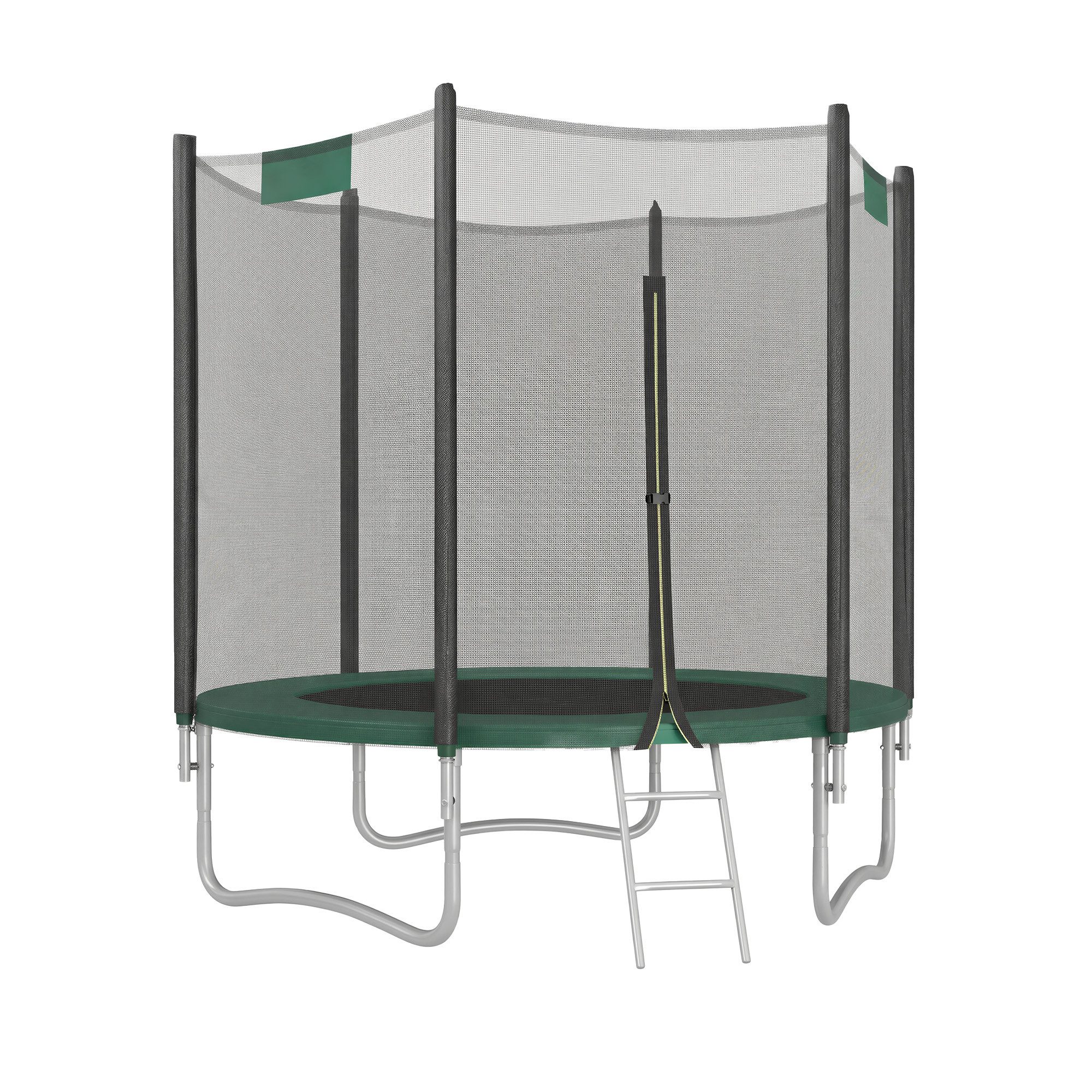 SONGMICS Gartentrampolin mit Randabdeckung, Sicherheitsnetz, Leiter und gepolsterten Stangen, Ø 183 cm, Ø244/Ø305/ Ø366 cm, mit Leiter und gepolsterten Stangen