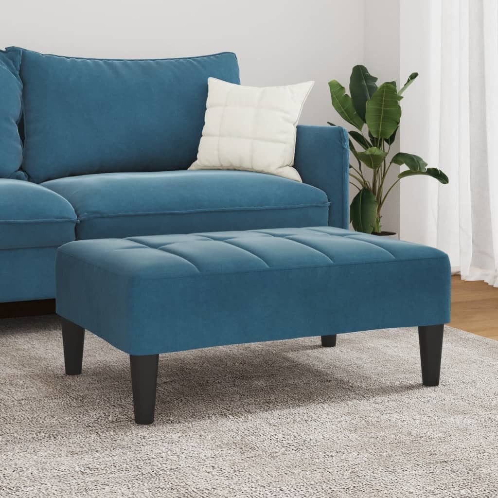 vidaXL Polsterhocker Fußhocker Blau 77x55x31 cm günstig online kaufen
