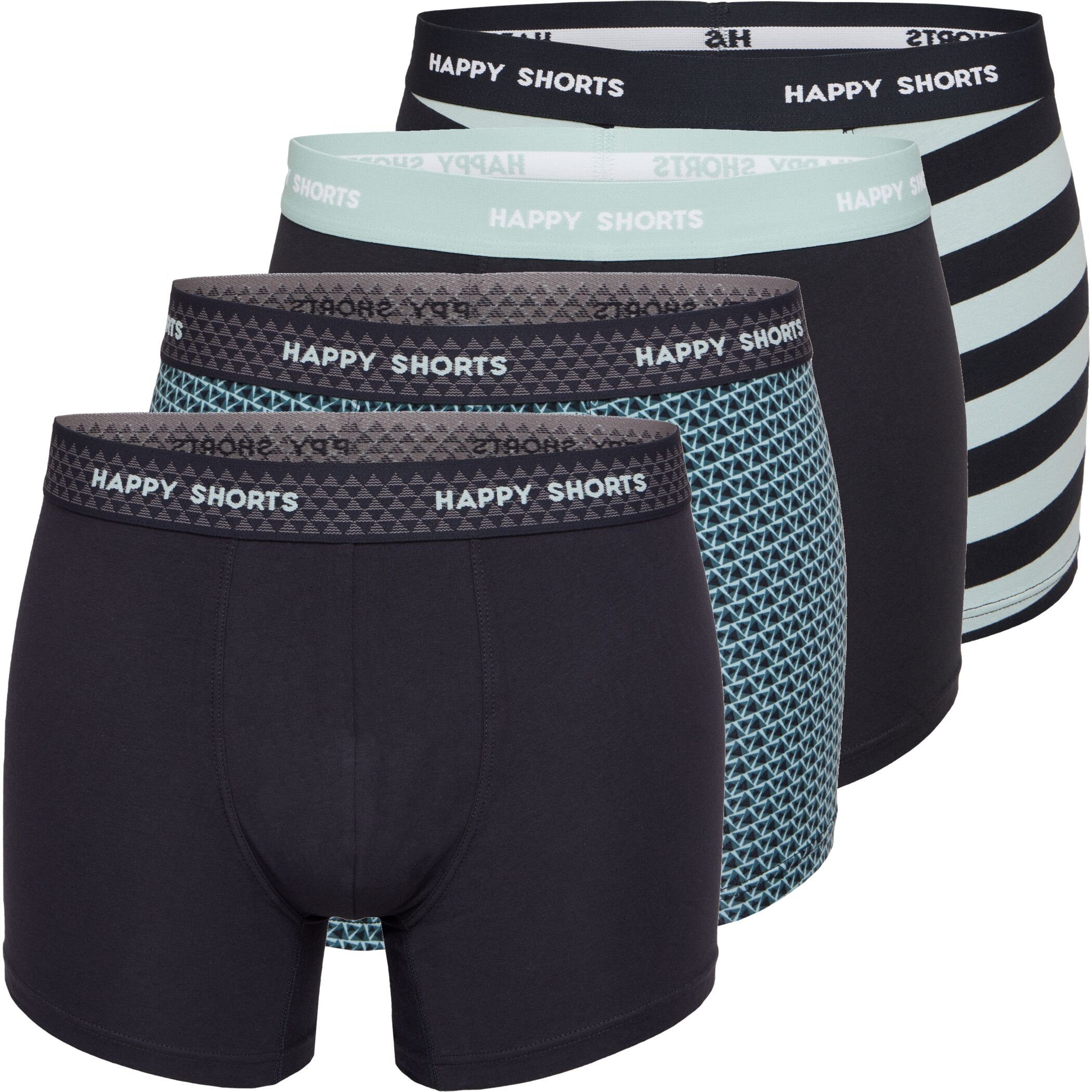 Shorts 4er Herren Trunk (1-St) HAPPY Pants Trunk Boxershorts Sparpack Jersey SHORTS Happy Pant