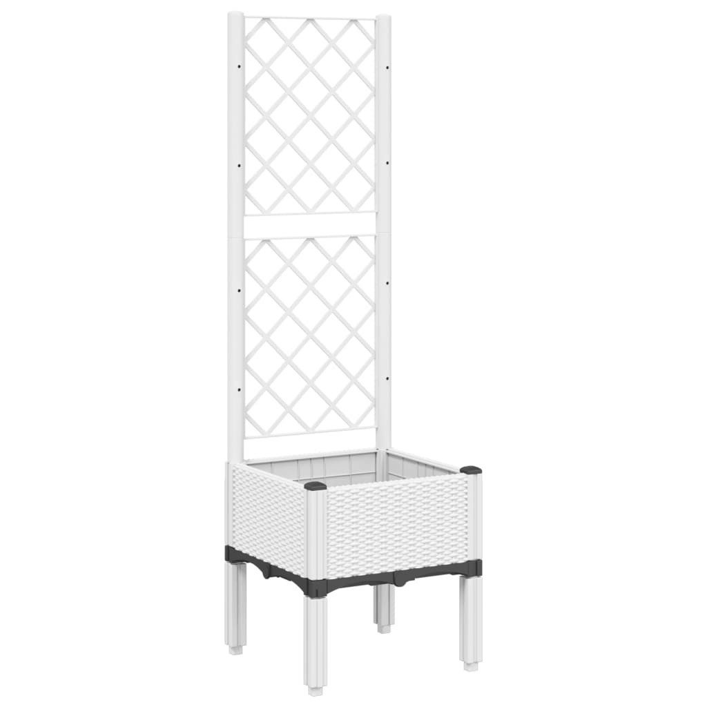 vidaXL Blumentopf Pflanzkübel mit Rankgitter Weiß günstig online kaufen